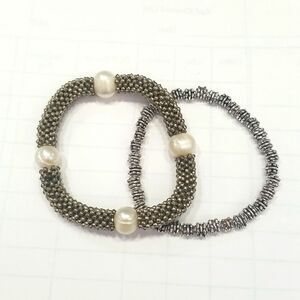 Set of two Silvertone Bracelets